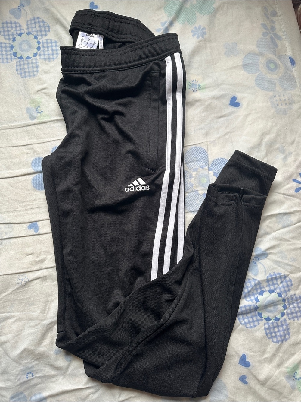 adidas Black Jogger Pants with White 3-Stripes